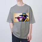 鴉番組公式SHOPの領主カラス君デザイン。カラスチャンネルオリジナルデザイン Oversized T-Shirt