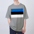 お絵かき屋さんのエストニアの国旗 Oversized T-Shirt