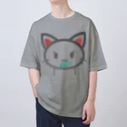 ヨープキャンが気になったの尻猫　かわいい オーバーサイズTシャツ