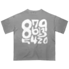 晴れ文字屋のNUMBER＿Tシャツ（ホワイト） オーバーサイズTシャツ