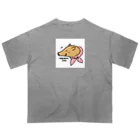 イノシシライフ INOsisiLIFEのやさしイノのほほえみ・白い正方形枠（濃色の生地用） Oversized T-Shirt