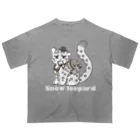 YUKIHYOー❕のこどもユキヒョウ　はいいろ オーバーサイズTシャツ