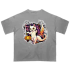 BENNY’S SHOPの化け猫さん（白背景） オーバーサイズTシャツ