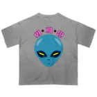 LalaHangeulの외계인(宇宙人) ハングルデザイン Oversized T-Shirt