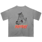 ねこやたぬきやのたっぷりねこ。【Black＆Red】 オーバーサイズTシャツ