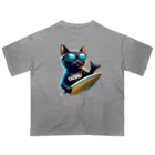 黒猫TAORU保護猫徒然日記帳の黒猫タオル♪ オーバーサイズTシャツ