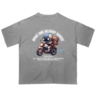 kazu_gのロボットバイク便(濃色用) オーバーサイズTシャツ