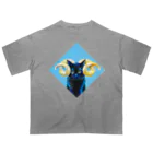 HB eichibiiのhorned cat（ヒツジ）（手描き） オーバーサイズTシャツ