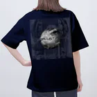 Aimurist のZeromulist planet IAM モノクロ オーバーサイズTシャツ