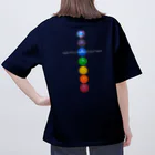 💖宇宙整体♪🌈♪こころからだチャンネル♪💖の宇宙曼荼羅cakraバランスレインボー オーバーサイズTシャツ