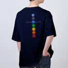 💖宇宙整体♪🌈♪こころからだチャンネル♪💖の宇宙曼荼羅cakraバランスレインボー オーバーサイズTシャツ