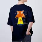 イラスト MONYAAT のバックプリント　たこさんwinなーとメンダコUFO Oversized T-Shirt