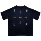 Udonkoの指針整体（うす茶文字）Left Right tee パートパート2 オーバーサイズTシャツ