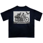 Skull sectionのバイクとドクロ（黒メイン） オーバーサイズTシャツ