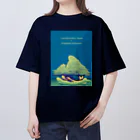 ari designの入道雲と歌川国芳の鯨（ちょっぴり派手バージョン） オーバーサイズTシャツ