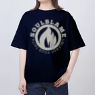 SOULBLAMEのCIRCLE LOGO GRAY TEE IN NAVY Oversized T-Shirt