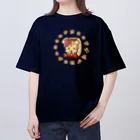 Melty-Worldのメルティワールド　スイーツを頬張るリス オーバーサイズTシャツ