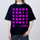 PyriteDesignの26 letters in the alphabet【Tshirt】【Design Color : Pink】【Design Print : Front】 オーバーサイズTシャツ