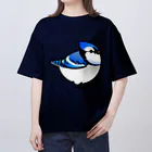 Cody the LovebirdのChubby Bird アオカケス　ブルージェイ オーバーサイズTシャツ