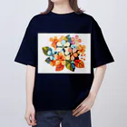 太陽の光に包まれて　Wrapped in Sunlightのカラフル紫陽花 オーバーサイズTシャツ