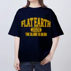 Mappila SHOPのカレッジ風(ミシガンカラー)　フラットアース FLATEARTH オーバーサイズTシャツ