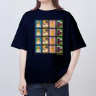 Quatre Illustrationのキャトル切手_お野菜ファッションショーA 4×4 オーバーサイズTシャツ