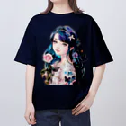 【ホラー専門店】ジルショップの花と蝶のプリンセスガール Oversized T-Shirt