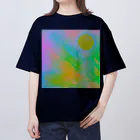 水草のサイケデリックな満月 Oversized T-Shirt