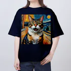 F2 Cat Design Shopのニャンコの叫 001 オーバーサイズTシャツ
