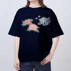 nanaqsaの獅子と牡丹 オーバーサイズTシャツ