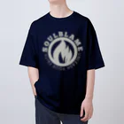 SOULBLAMEのCIRCLE LOGO GRAY TEE IN NAVY Oversized T-Shirt