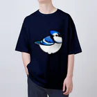 Cody the LovebirdのChubby Bird アオカケス　ブルージェイ オーバーサイズTシャツ