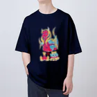 NAMI★HANA屋の日本の妖怪_人魚(にんぎょ)ピンク Oversized T-Shirt