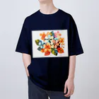 太陽の光に包まれて　Wrapped in Sunlightのカラフル紫陽花 オーバーサイズTシャツ