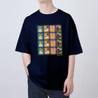 Quatre Illustrationのキャトル切手_お野菜ファッションショーA 4×4 Oversized T-Shirt