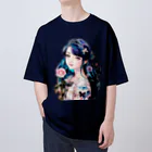 【ホラー専門店】ジルショップの花と蝶のプリンセスガール Oversized T-Shirt