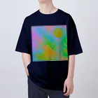 水草のサイケデリックな満月 Oversized T-Shirt