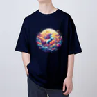 HMTの幻想馬と月「fantasy horse and moon」 Oversized T-Shirt