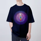 💖宇宙整体♪🌈♪こころからだチャンネル♪💖の宇宙曼荼羅cakraバランスレインボー オーバーサイズTシャツ