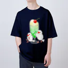 Lily bird（リリーバード）のメロンクリームソーダと文鳥ず Oversized T-Shirt