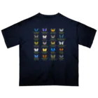 HIGARI BLUEの日本の蝶 Butterflies of Japan 1（本州、四国、九州  Honshu, Shikoku, Kyushu）★英名、和名、学名 [ダークカラー] オーバーサイズTシャツ