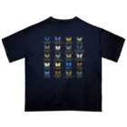 HIGARI BLUEの日本の蝶 Butterflies of Japan 1（本州、四国、九州  Honshu, Shikoku, Kyushu）★英名、和名、学名 [ダークカラー] Oversized T-Shirt