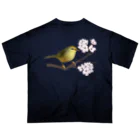 yamame1000ninの桜にウグイス オーバーサイズTシャツ