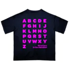 PyriteDesignの26 letters in the alphabet【Tshirt】【Design Color : Pink】【Design Print : Front】 オーバーサイズTシャツ