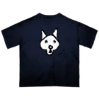 せいろ飯店のびっくりした犬（白塗り） オーバーサイズTシャツ