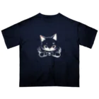 WshopTYの後ろの色に塗られるねこさん オーバーサイズTシャツ