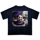 【ホラー専門店】ジルショップの黒と紫のゴシックドール オーバーサイズTシャツ