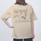 coeur.yu（クードットユー）の  音楽なしじゃ生きていけない（ロゴカラー：ブルー） オーバーサイズTシャツ