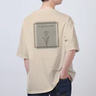 rilybiiのgray blue × 線画チューリップ オーバーサイズTシャツ