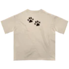 chizuruの柴犬落ちてる（茶）背景グリーン オーバーサイズTシャツ